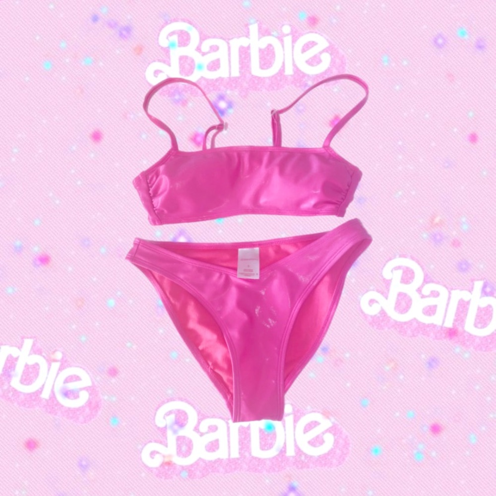 Size small glossy pink bikini